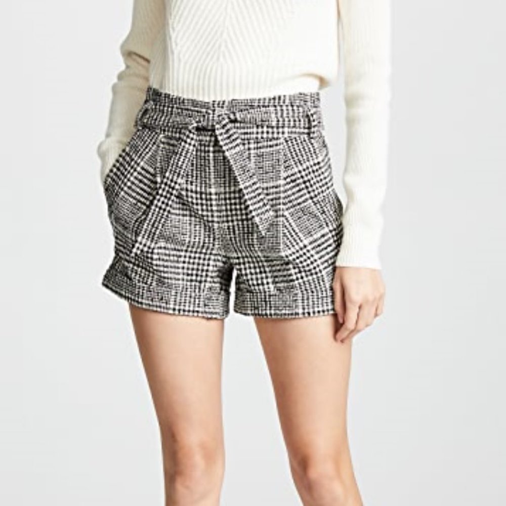 NWT Veronica Beard Belted Tweed Shorts